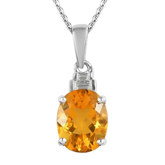 Premium Brazilian Fire Opal & Genuine Moissanite Pendant Necklace 20" - Picture 4 of 9